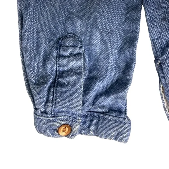 ZARA Blue Baby Girl Denim Ruffle Tunic Dress 18–24 Months Chambray - Picture 5 of 7